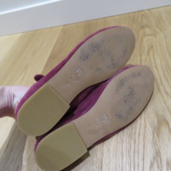 CARON CALLAHAN Ellie Mary Jane Flat Shoes Mulberry Suede Quiet Luxury Academia - Picture 12 of 14